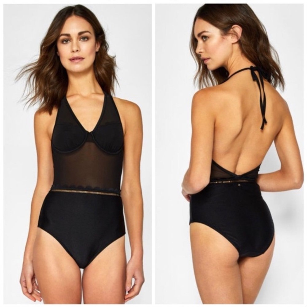 Ted Baker Scallop Mesh Swimsuit